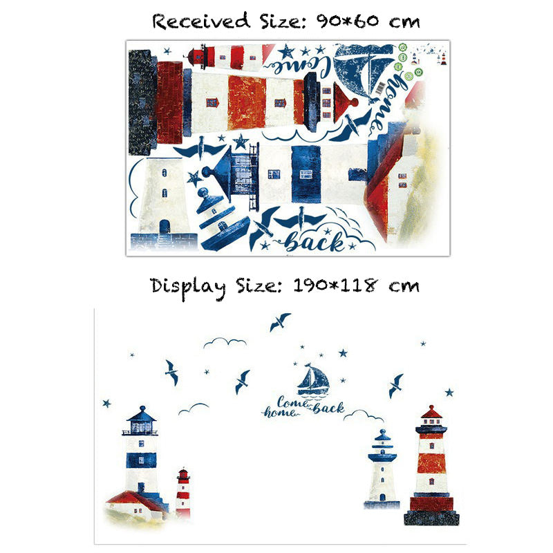 Lighthouse & Boat - Wall Sticker