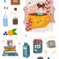 Tea Lover in Cup Design - Sticker Set