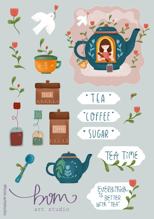 Tea Pot Girl - Sticker Set