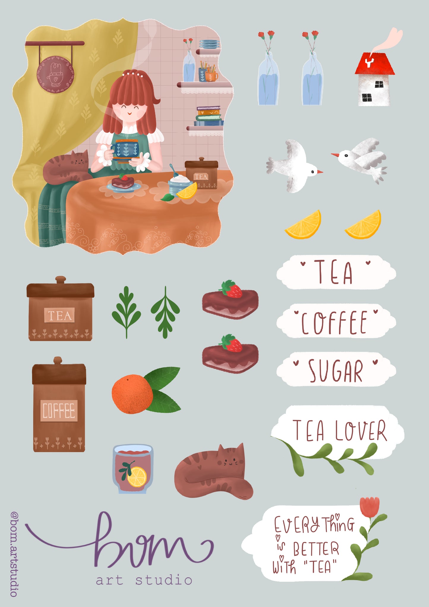 Café Girl - Sticker Set