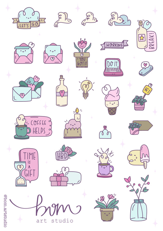 Work Time - Sticker Set