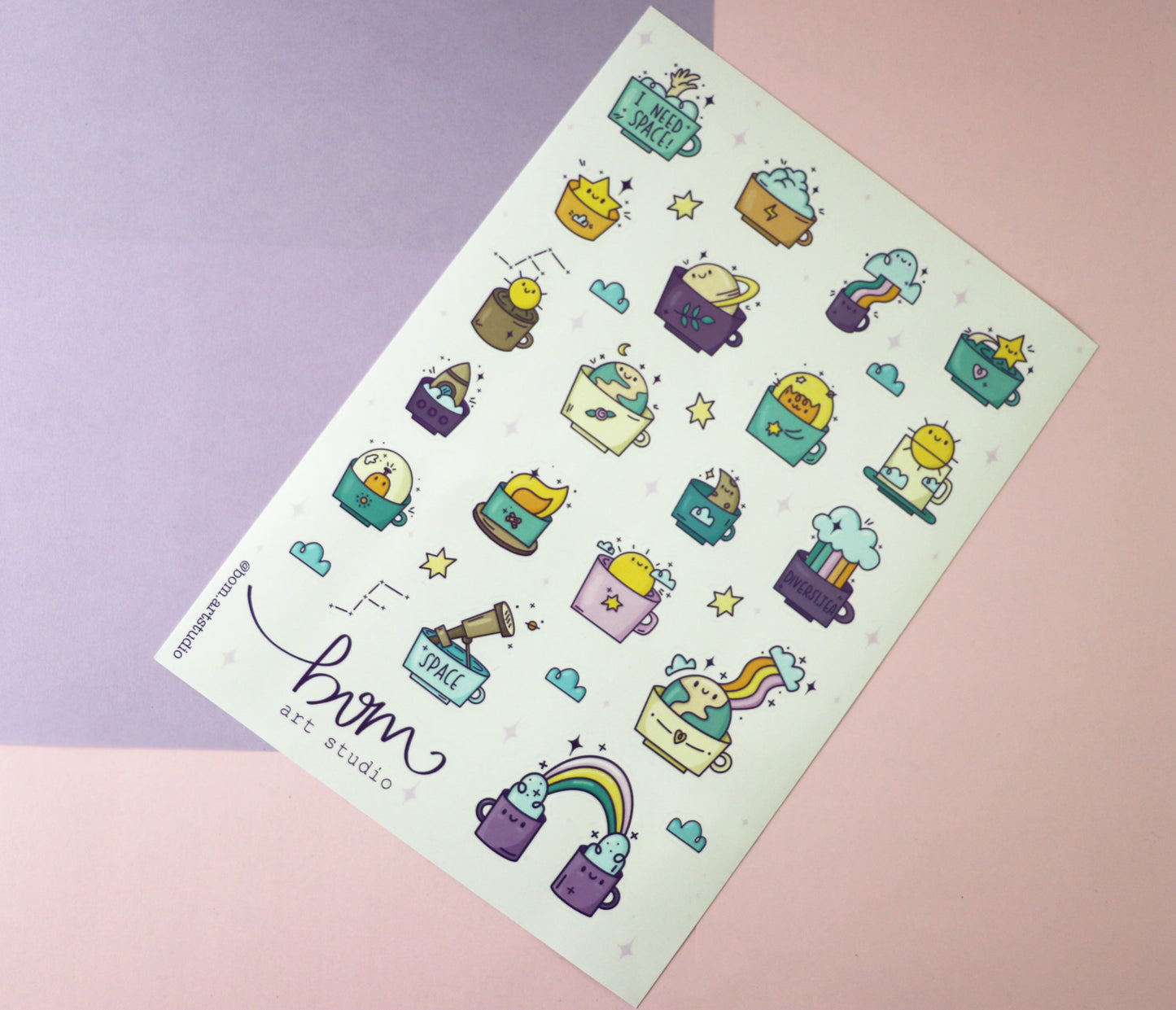 Space Cups - Sticker Set