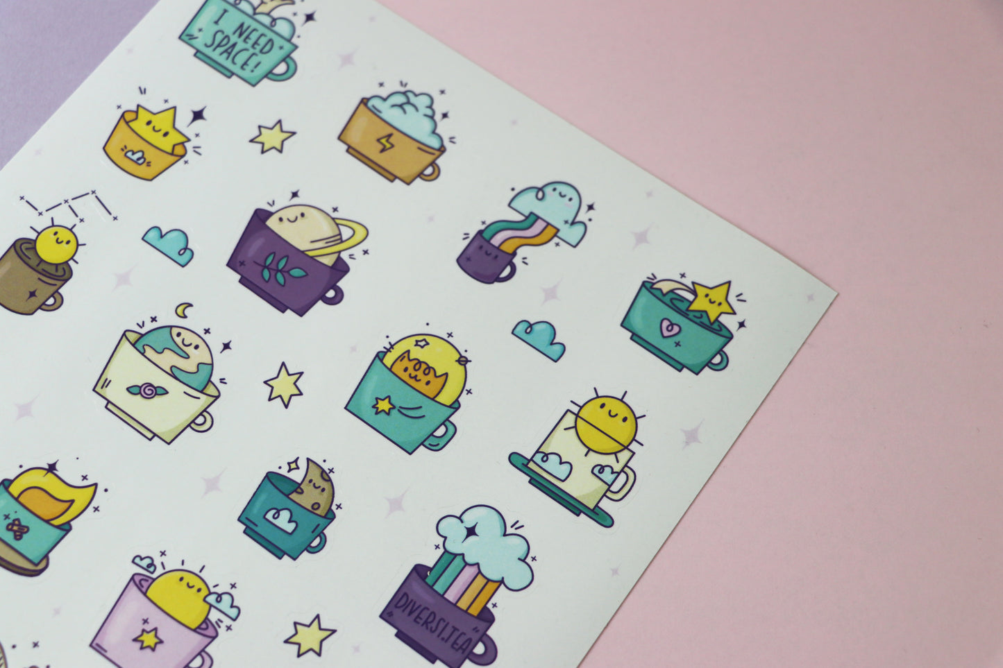 Space Cups - Sticker Set