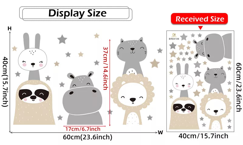 Animals & Stars - Wall Sticker of 2 Styles