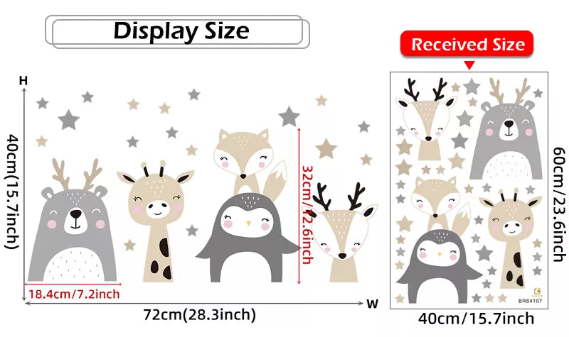 Animals & Stars - Wall Sticker of 2 Styles